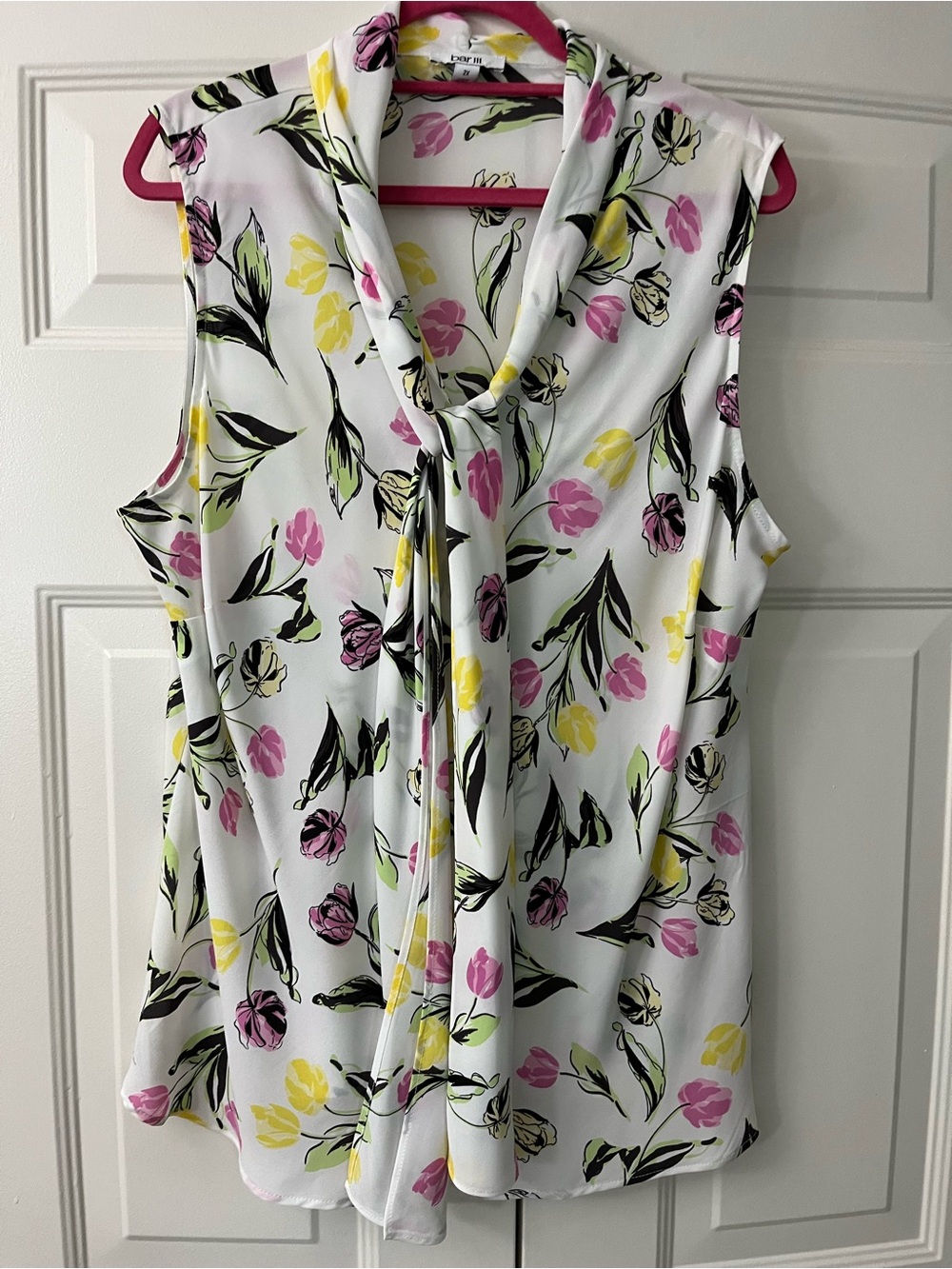 BAR III Sleeveless Tie Tank Blouse